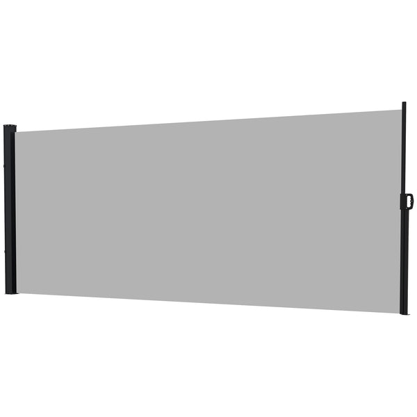 13' x 6' Retractable Side Awning, Garden Privacy Screen Divider, Full Cassette Windbreaker for Hot Tub, Balcony, Terrace, Pool, Light Grey