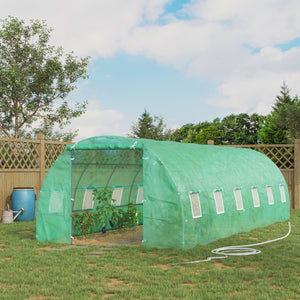 26' x 10' x 6.6' Large Walk in Tunnel Greenhouse Garden Plant Seed Green House Premium Steel Frame, Dark Green