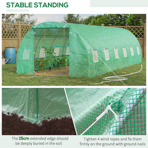 26' x 10' x 6.6' Large Walk in Tunnel Greenhouse Garden Plant Seed Green House Premium Steel Frame, Dark Green