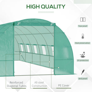 26' x 10' x 6.6' Large Walk in Tunnel Greenhouse Garden Plant Seed Green House Premium Steel Frame, Dark Green