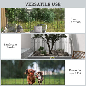 Garden Fence, 4 Pack Steel Fence Panels, 11.4' L x 43" H, Rust-Resistant Animal Barrier, Decorative Border Flower Edging for Yard, Patio, Outdoor Decor, Wave