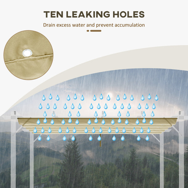Retractable Replacement Pergola Canopy for 10' x 13' Pergola, Pergola Cover Replacement, Beige