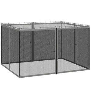 Replacement Mosquito Netting for Gazebo 10' x 12' Black Screen Walls for Canopy with Zippers for Parties and Outdoor Activities, Dark Grey