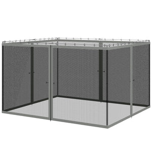 Replacement Mosquito Netting for Gazebo 10' x 12' Black Screen Walls for Canopy with Zippers for Parties and Outdoor Activities, Dark Grey