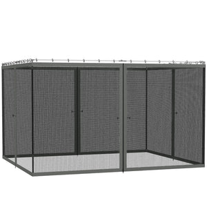 Replacement Mosquito Netting for Gazebo 10' x 12' Black Screen Walls for Canopy with Zippers for Parties and Outdoor Activities, Dark Grey