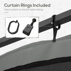 Replacement Mosquito Netting for Gazebo 10' x 12' Black Screen Walls for Canopy with Zippers for Parties and Outdoor Activities, Dark Grey