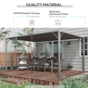 12.8' x 9.7' Outdoor Pergola with Retractable Roof, AluminIum Louvered Pergola Canopy, Patio Shelter with Ground Stakes for Patio, Lawn, Garden, Grey