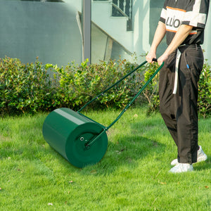 63 L Heavy Duty Water Or Sand Filled Φ30cm Garden Steel Lawn Roller Drum - Dark Green
