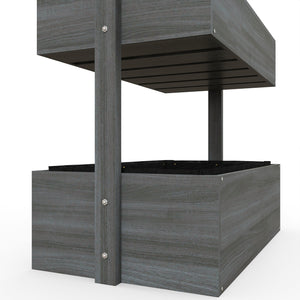 80cm x 45cm x 142cm 4-Tier Raised Garden Bed, Fir Wood Vertical Planter Box, Freestanding Elevated Plant Stand for Indoor Outdoor Use, Grey