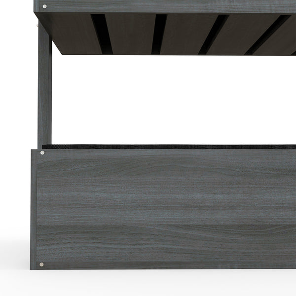 80cm x 45cm x 142cm 4-Tier Raised Garden Bed, Fir Wood Vertical Planter Box, Freestanding Elevated Plant Stand for Indoor Outdoor Use, Grey