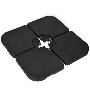 Set of 4 Parasol Base Weights for Banana Hanging Cantilever Umbrella, Water and Sand Filled Umbrella Base Stand, Up to 172lbs., Black