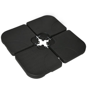 Set of 4 Parasol Base Weights for Banana Hanging Cantilever Umbrella, Water and Sand Filled Umbrella Base Stand, Up to 172lbs., Black