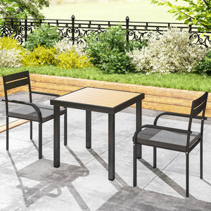 2 Pcs Aluminum Outdoor Dining Chairs, Patio Stackable Chairs with Soft Cushion, for Deck, Garden, Balcony, Poolside, Grey