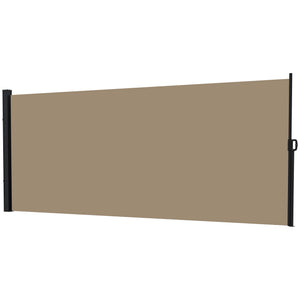 13' x 5' Retractable Side Awning, Garden Privacy Screen Divider, Full Cassette Windbreaker for Hot Tub, Balcony, Terrace, Pool, Khaki