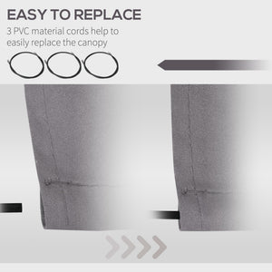 11' x 10' Retractable Awning Fabric Replacement Outdoor Sunshade Canopy Awning Cover, UV Protection, Light Grey