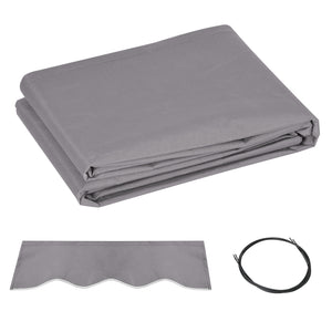 11' x 10' Retractable Awning Fabric Replacement Outdoor Sunshade Canopy Awning Cover, UV Protection, Light Grey