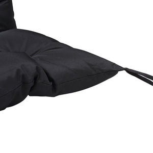 Porch Swing Cushion Garden Bench Cushion with Backrest, Non-Slip 3-Seater Thick Pad, Swing Chair Mat Replacement for Indoor and Outdoor, 59.1" x 38.6", Black