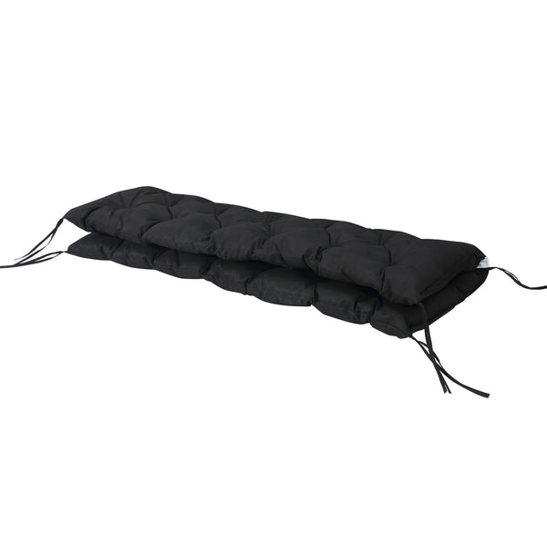 Porch Swing Cushion Garden Bench Cushion with Backrest, Non-Slip 3-Seater Thick Pad, Swing Chair Mat Replacement for Indoor and Outdoor, 59.1" x 38.6", Black