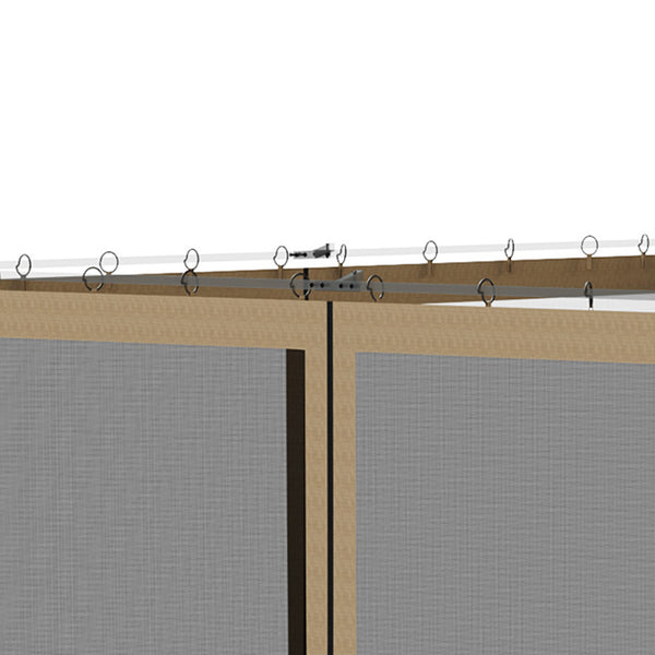 Replacement Mosquito Netting for Gazebo 10' x 10' Black Screen Walls for Canopy with Zippers for Parties and Outdoor Activities, Khaki