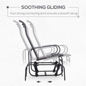 Patio Glider with Breathable Mesh Fabric, Outdoor Glider Chair, Garden Rocking Gliding Seat for Patio, Yard, Porch, Beige
