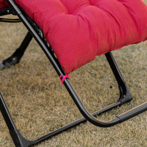 Outsunny Zero Gravity Chair, Folding Reclining Lounge Chair with Padded Cushion, Side Tray for Indoor and Outdoor, Supports up to 264 lbs, Red