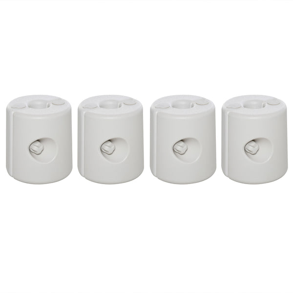 4 Pack 36 kg Gazebo Weights, Canopy Tent Weights with Rapid Clip, Gazebo Leg Weights Fill with Sand or Water, White