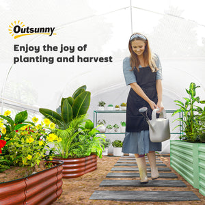 6 x 3 x 2m Walk-in Polytunnel Greenhouse, Zipped Roll Up Sidewalls, Mesh Door, 8 Mesh Windows, Tunnel Warm House Tent with PE Cover, Complimentary Plant Labels and Gloves, White