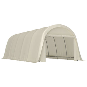 12' x 23.6' Heavy Duty Carport, Portable Garage Car Canopy Tent with UPF50+ Sun Protection, Galvanized Frame, Large Roll-Up Door for Cars, Trucks, Boats, Motorcycle, Bike, Beige