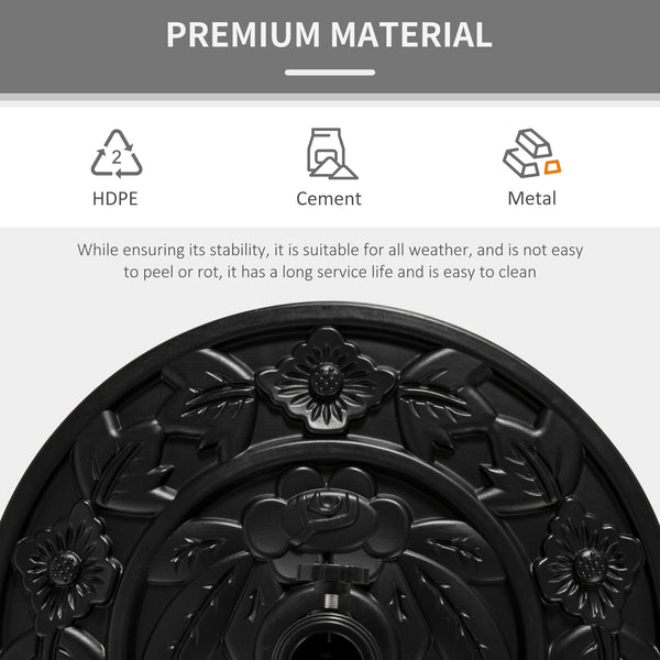 Outdoor Half Umbrella Base, 20 lb Heavy Duty Concrete Umbrella Holder, Patio Half Round Base Stand for Market Umbrella, Black