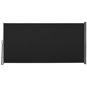 118" x 63" Retractable Side Awning Patio Outdoor Folding Privacy Screen with Resistance to UV Rays & Wind, Black