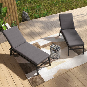 2-Piece Patio Chair Cushions Pillows, Seat Replacement Patio Cushions Set with Ties for Indoor Outdoor Garden Furniture, Grey