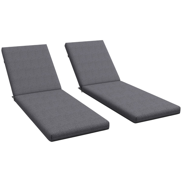 2-Piece Patio Chair Cushions Pillows, Seat Replacement Patio Cushions Set with Ties for Indoor Outdoor Garden Furniture, Grey