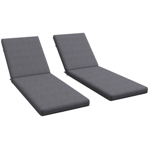 2-Piece Patio Chair Cushions Pillows, Seat Replacement Patio Cushions Set with Ties for Indoor Outdoor Garden Furniture, Grey