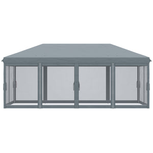 Outsunny 10' x 20' Pop Up Canopy Tent with Netting, Heavy Duty Instant Sun Shelter, Large Tents for Parties with Carry Bag for Outdoor, Garden, Patio, Gray