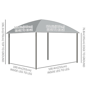 10' x 10' Outdoor Gazebo Canopy, Hardtop Gazebo with UV60+ Polycarbonate Roof, Steel Frame, Central Hook, and Curtains, for Garden, Lawn, Backyard, Deck, Dark Grey