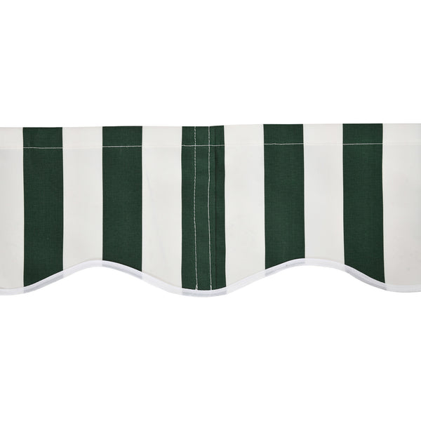10' x 8' Retractable Awning Fabric Replacement Outdoor Sunshade Canopy Awning Cover, UV Protection, Green and White
