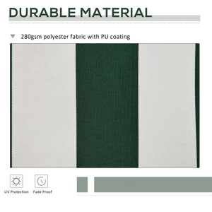 10' x 8' Retractable Awning Fabric Replacement Outdoor Sunshade Canopy Awning Cover, UV Protection, Green and White