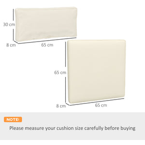 Replacement Cushions for Rattan Furniture, 14 Piece Outdoor Seat Cushion Pad for Patio Conversation Set, 7 Seat Cushions and 7 Back Cushions, Cream White