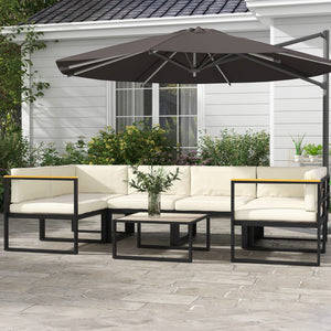 Replacement Cushions for Rattan Furniture, 14 Piece Outdoor Seat Cushion Pad for Patio Conversation Set, 7 Seat Cushions and 7 Back Cushions, Cream White