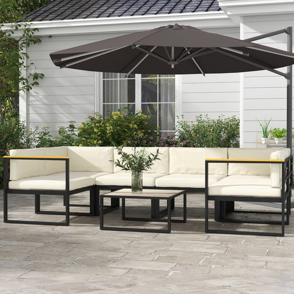 Replacement Cushions for Rattan Furniture, 14 Piece Outdoor Seat Cushion Pad for Patio Conversation Set, 7 Seat Cushions and 7 Back Cushions, Cream White