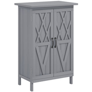 Outdoor Storage Cabinet, Wooden Garden Storage Shed with 2-Tier Shelves and Metal Tabletop, Outdoor Tool Shed with Magnetic Doors for Backyard, Patio, Lawn, Grey