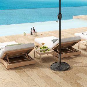 12kg Resin Garden Parasol Base, Round Umbrella Base, Heavy Duty Sun Umbrella Base for 32, 38, 48 mm Umbrella Poles for Deck Poolside, Bronze Tone