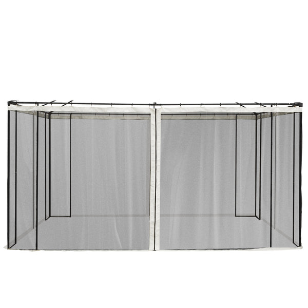 Replacement Mosquito Netting for Gazebo 10' x 13' Black Screen Walls for Canopy with Zippers for Parties and Outdoor Activities, Cream White