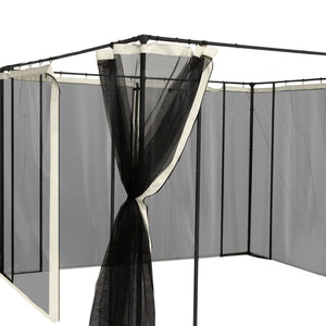 Replacement Mosquito Netting for Gazebo 10' x 13' Black Screen Walls for Canopy with Zippers for Parties and Outdoor Activities, Cream White