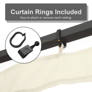 Replacement Mosquito Netting for Gazebo 10' x 13' Black Screen Walls for Canopy with Zippers for Parties and Outdoor Activities, Cream White