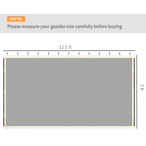 Replacement Mosquito Netting for Gazebo 10' x 13' Black Screen Walls for Canopy with Zippers for Parties and Outdoor Activities, Cream White