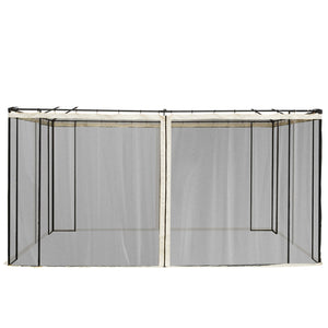 Replacement Mosquito Netting for Gazebo 10' x 13' Black Screen Walls for Canopy with Zippers for Parties and Outdoor Activities, Cream White