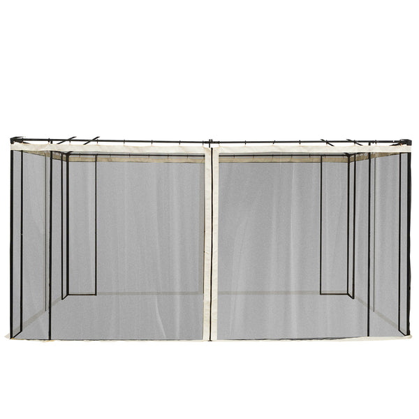 Replacement Mosquito Netting for Gazebo 10' x 13' Black Screen Walls for Canopy with Zippers for Parties and Outdoor Activities, Cream White