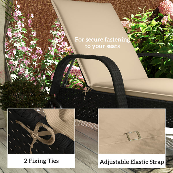 Outdoor Lounge Chair Cushion Set of 2, UPF50+ 200gsm Fabric and 25D High-Density Foam, Foldable Patio Chaise Lounge Cushion Set, Fade Resistant for Lawn Pool, 76" x 23", Beige