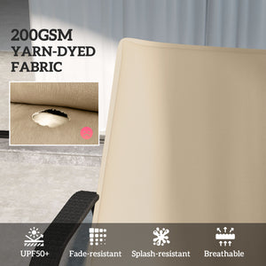 Outdoor Lounge Chair Cushion Set of 2, UPF50+ 200gsm Fabric and 25D High-Density Foam, Foldable Patio Chaise Lounge Cushion Set, Fade Resistant for Lawn Pool, 76" x 23", Beige